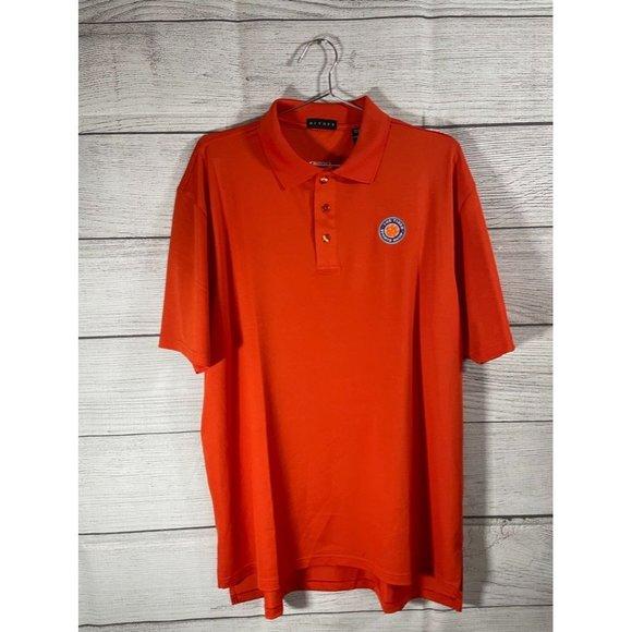Clemson Tigers - The Tiger Sports Shop Divots Men's L Orange Logo Polo Shirt - Picture 2 of 5